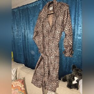 Cato Leopard Print Trench Coat